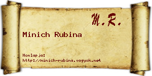 Minich Rubina névjegykártya